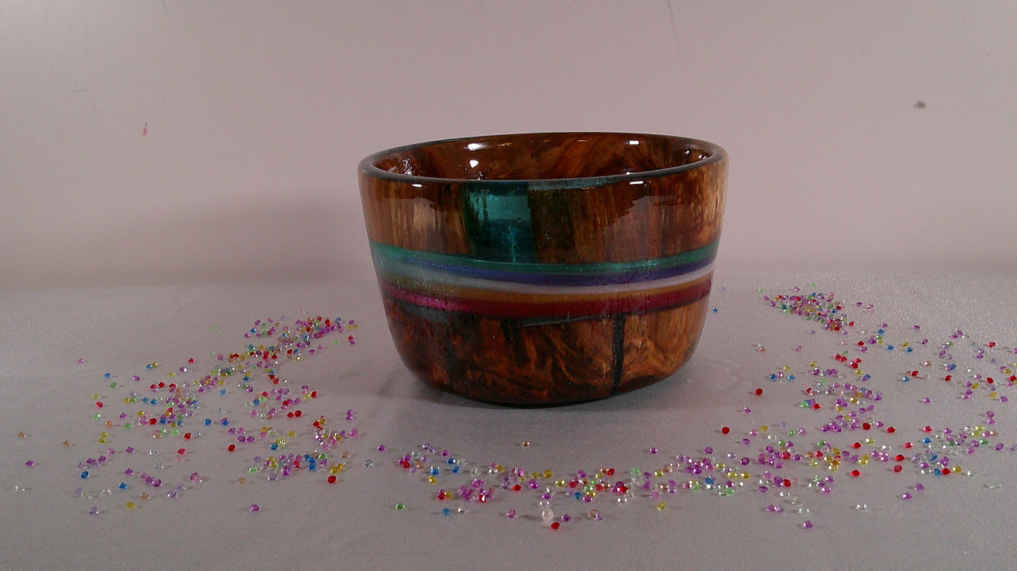 Large bowl made of epoxy and cherry wood