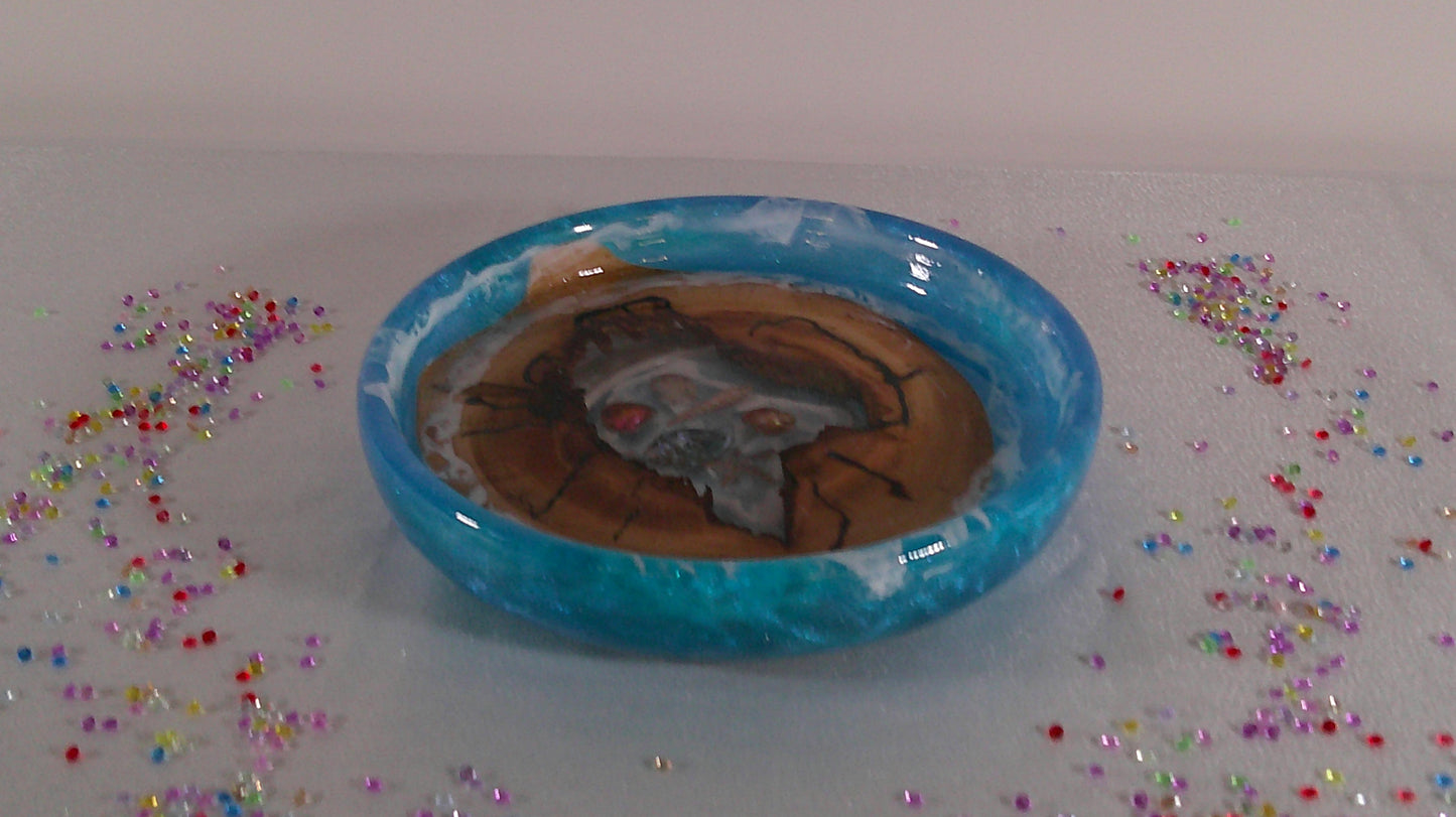 Wood with epoxy plate