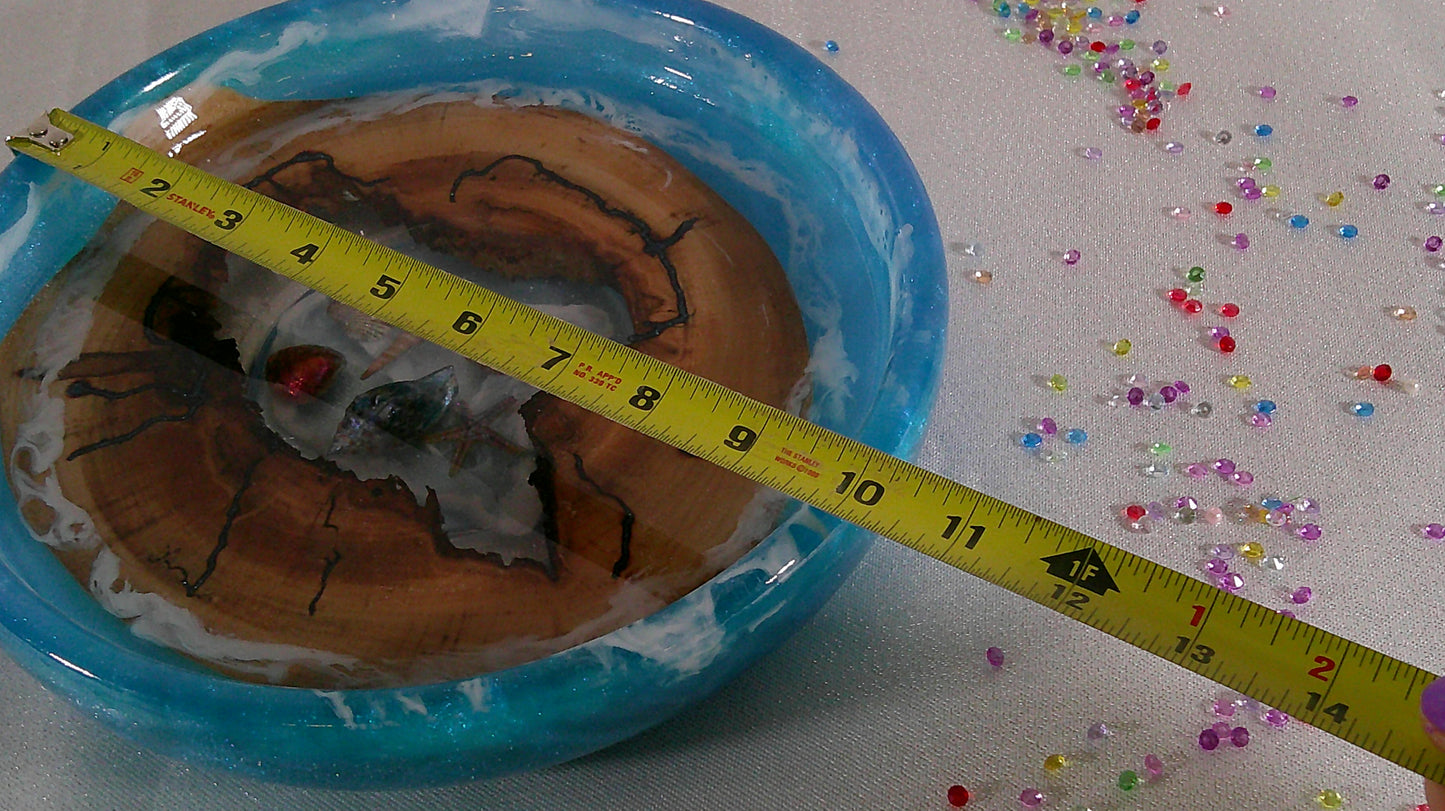 Wood with epoxy plate