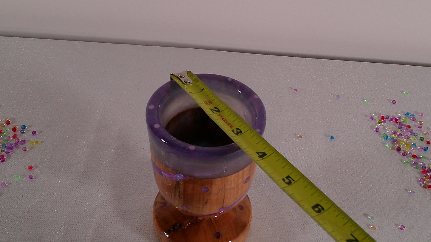 Small goblet /vase made of wood and epoxy