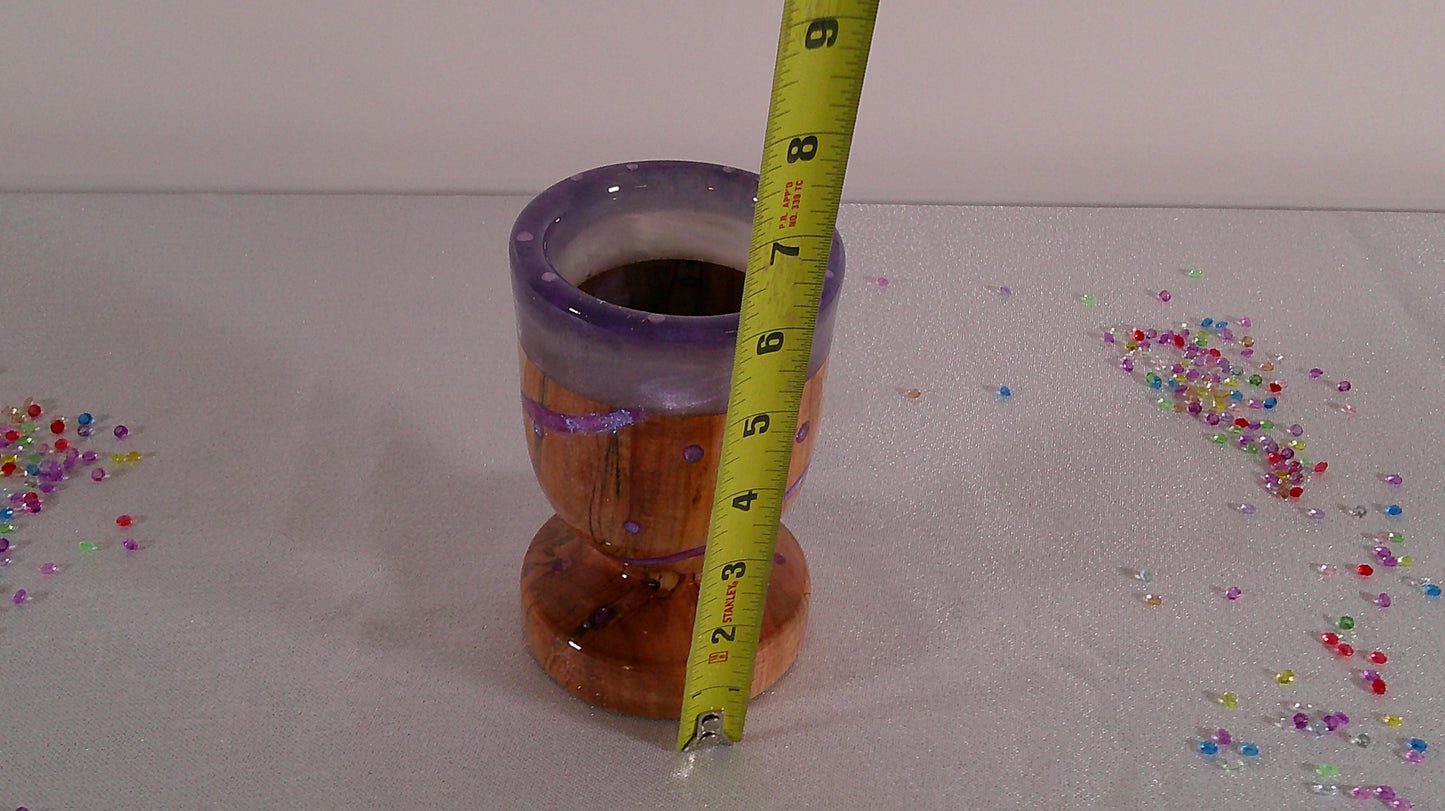 Small goblet /vase made of wood and epoxy