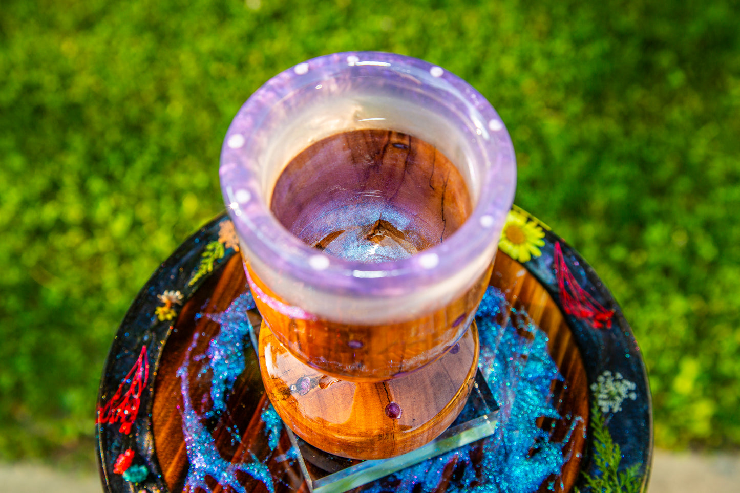 Small goblet /vase made of wood and epoxy