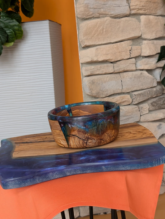 Charcuterie board and bowl