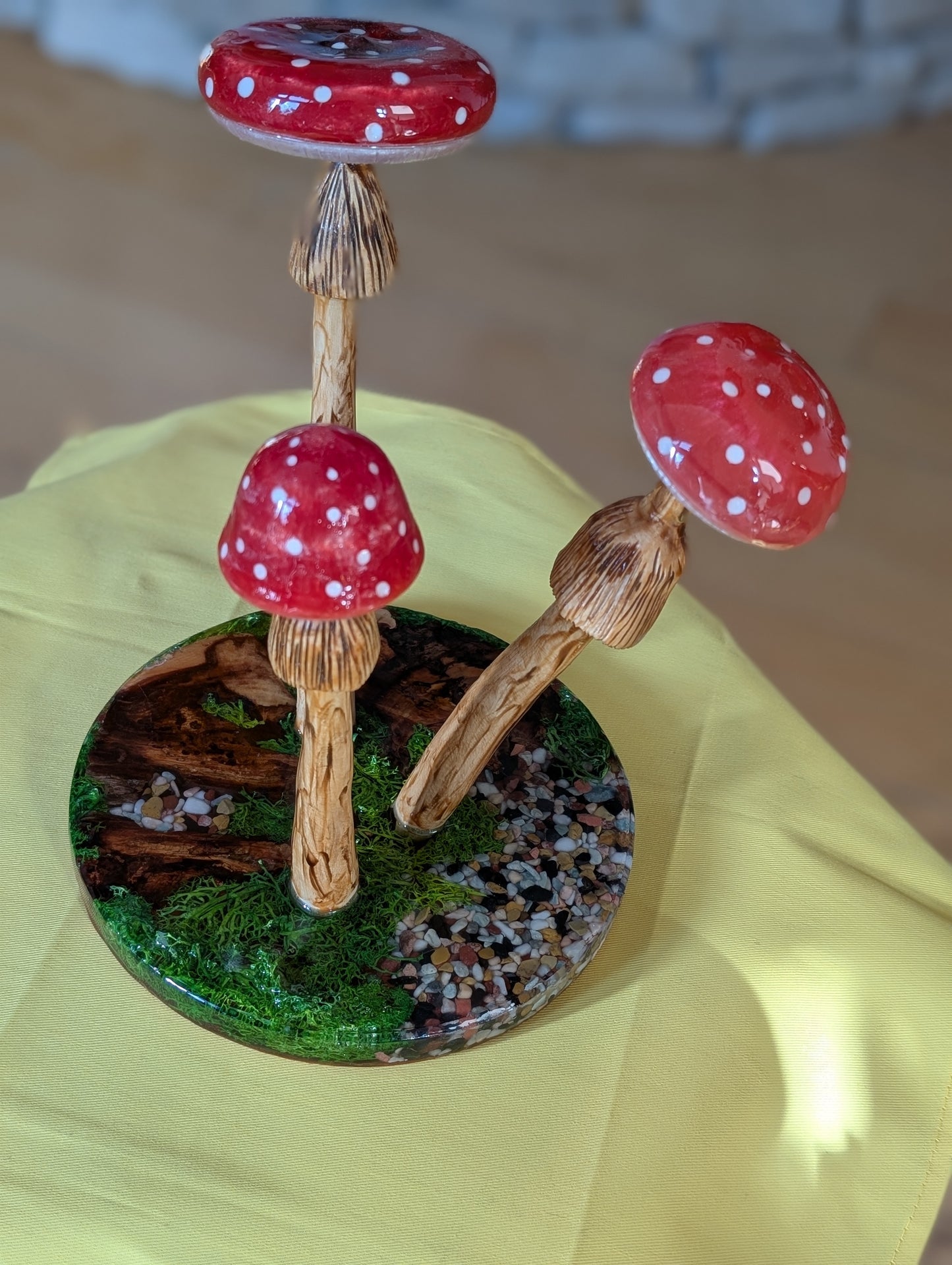 Mushroom table top decor.