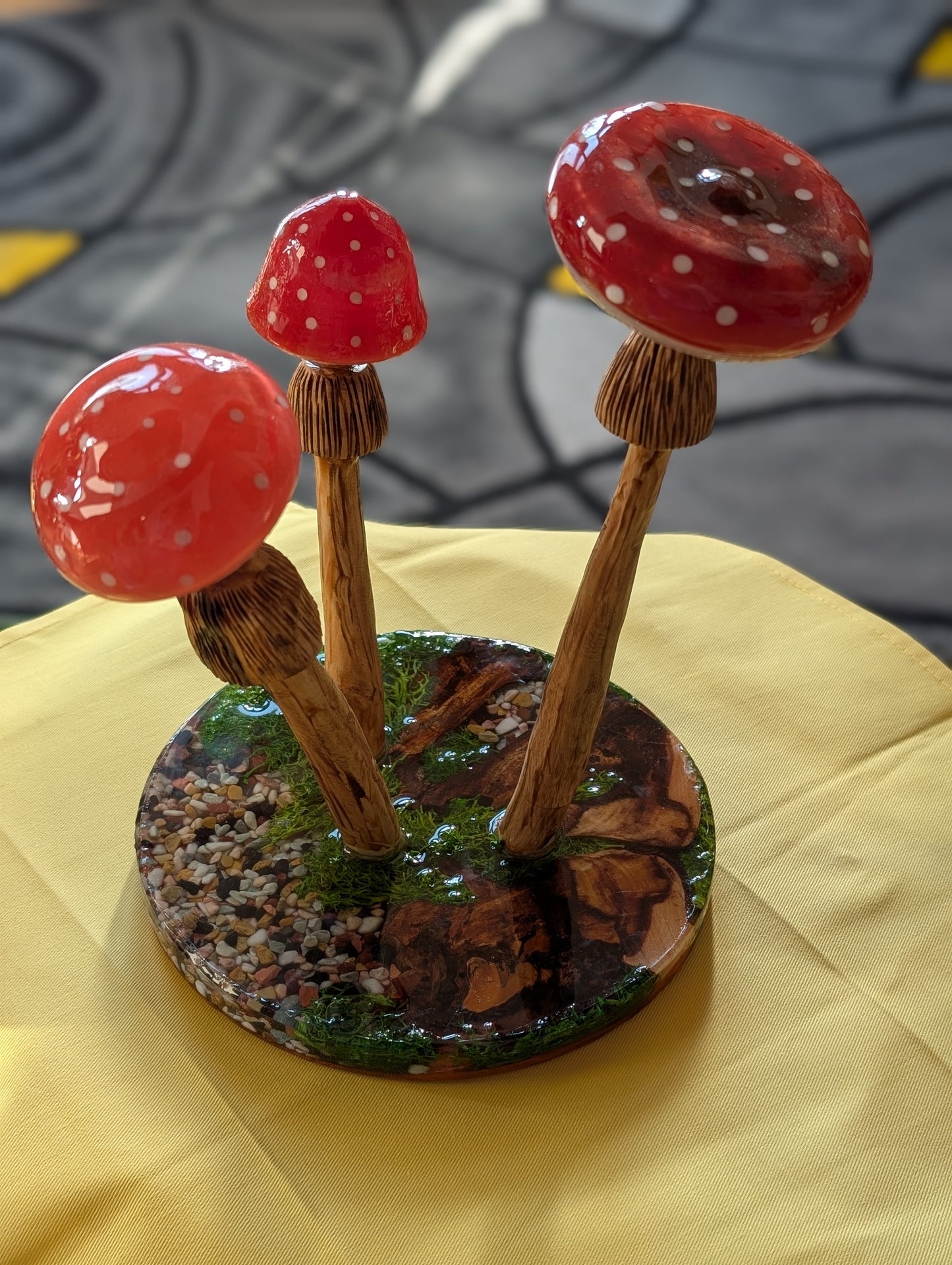 Mushroom table top decor.