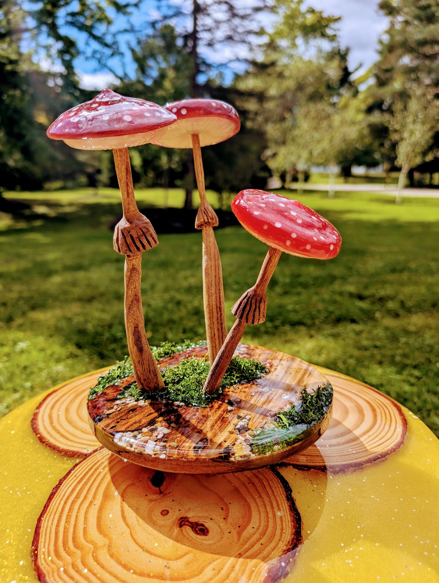 Mushroom table top decor.
