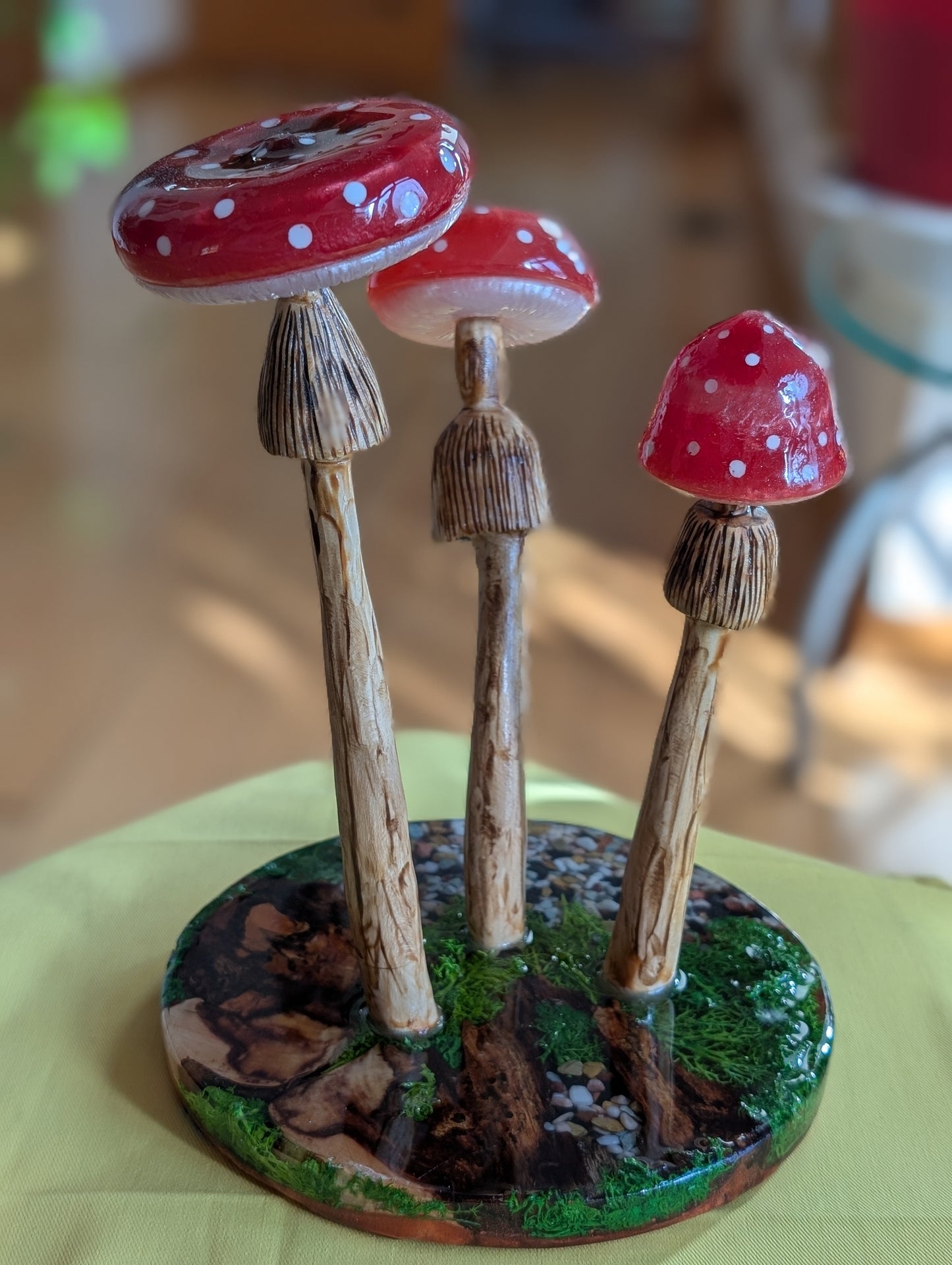 Mushroom table top decor.
