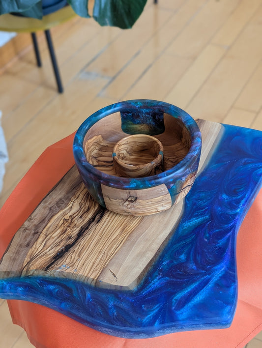 Charcuterie board and bowl