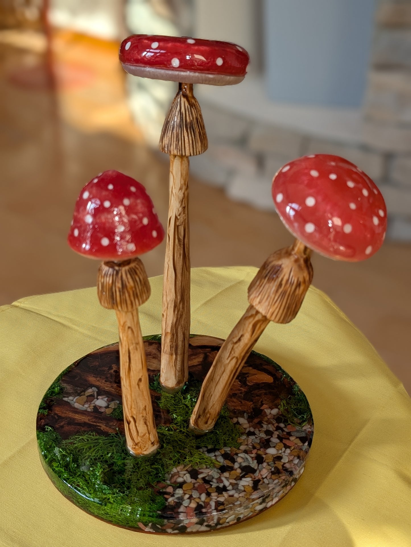 Mushroom table top decor.