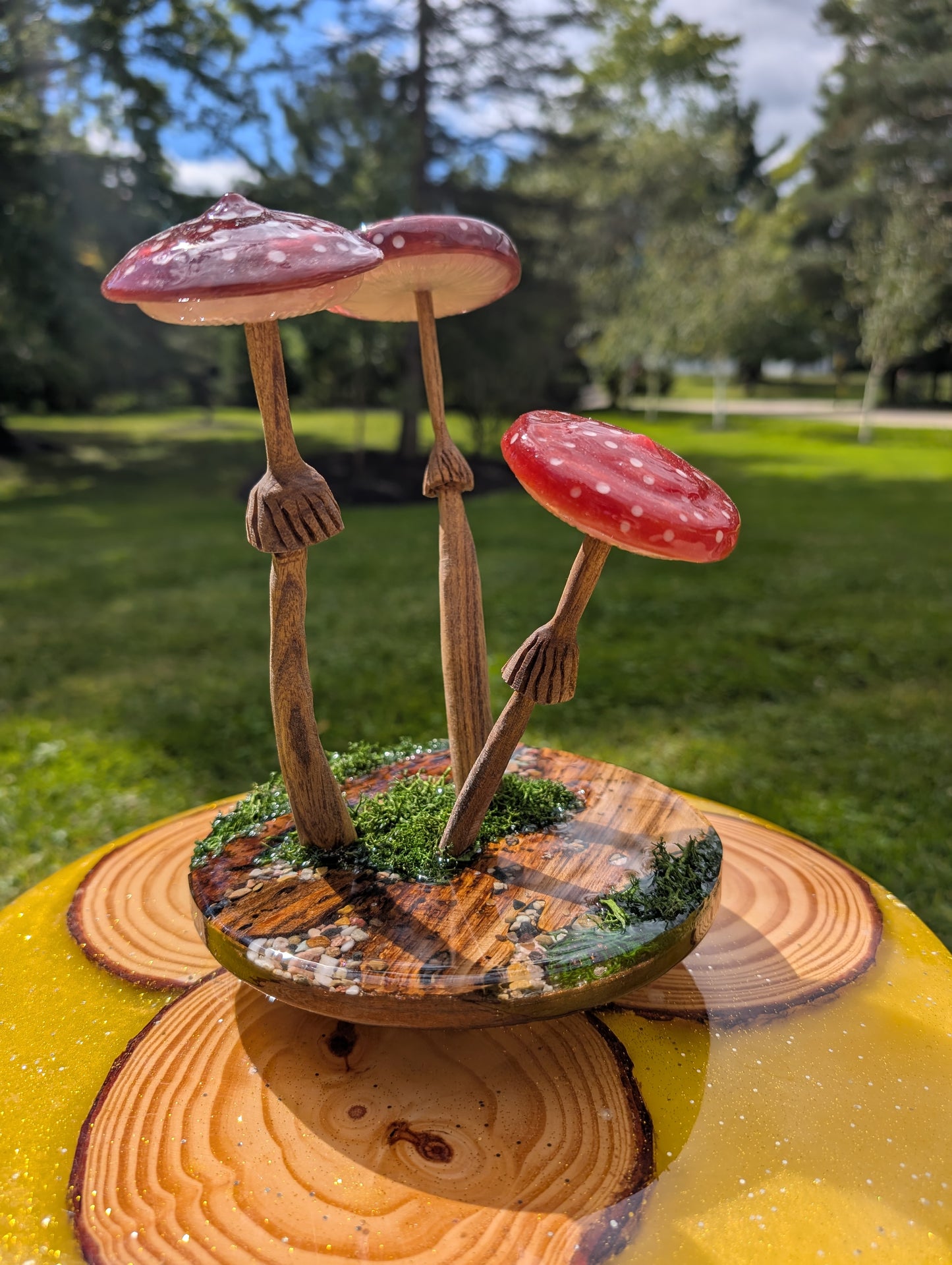 Mushroom table top decor.