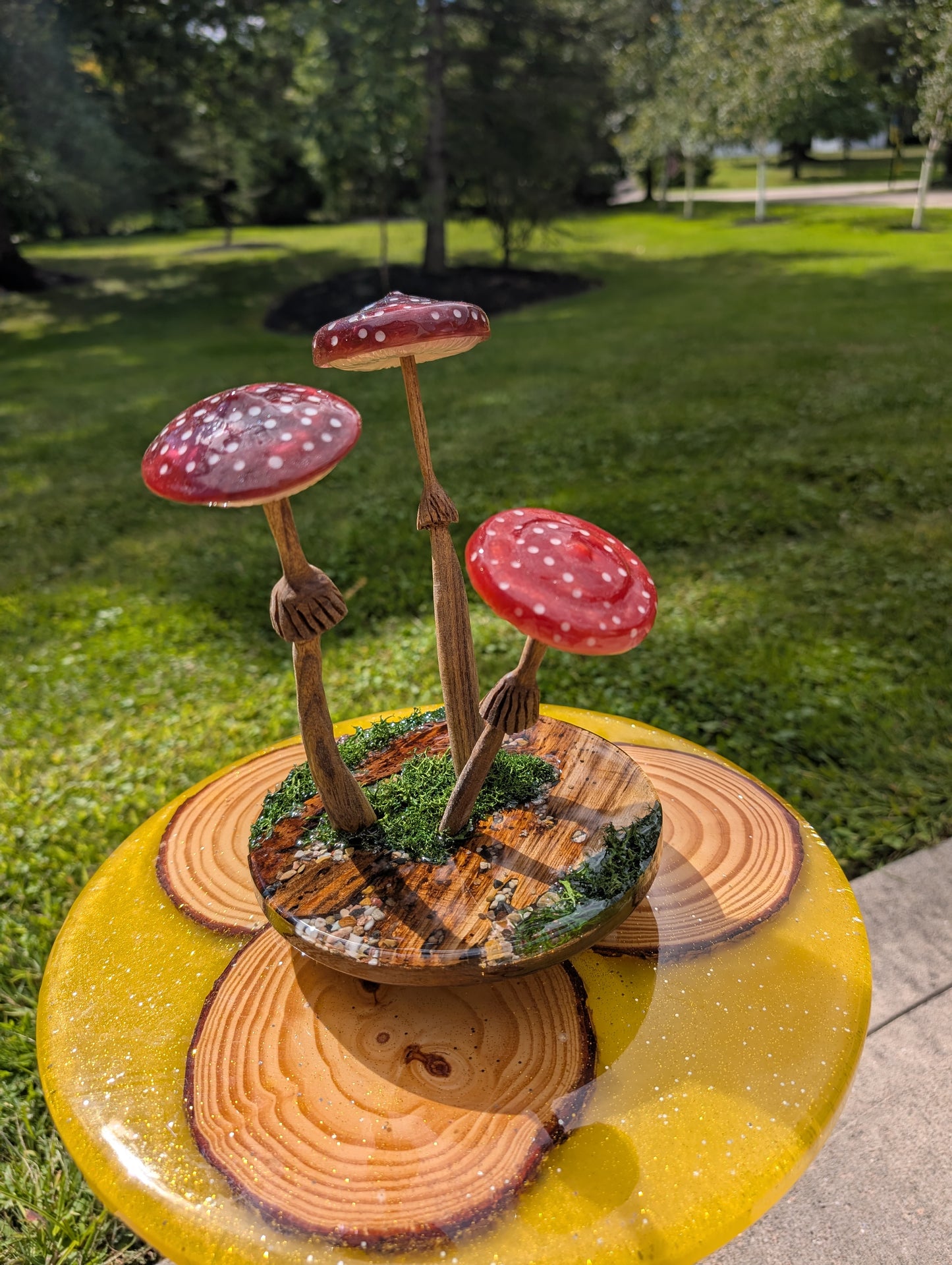 Mushroom table top decor.